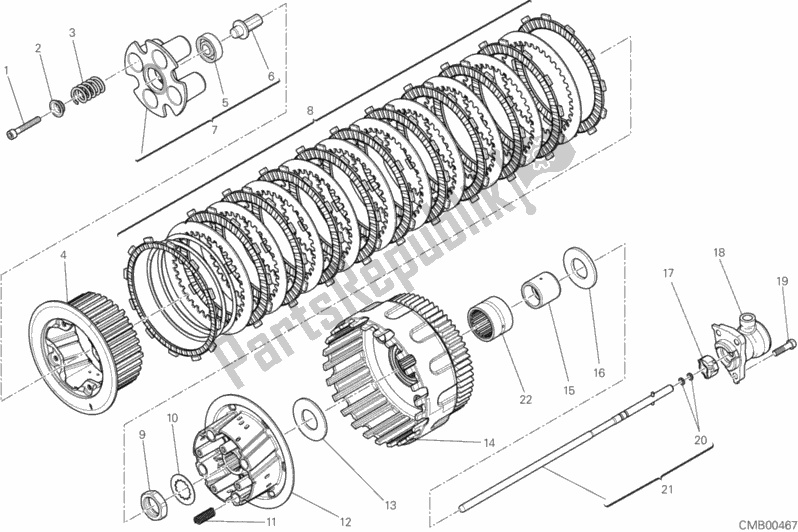 Todas as partes de Embreagem do Ducati Diavel FL USA 1200 2017